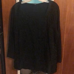 Cable and Gauge Black Knit Top